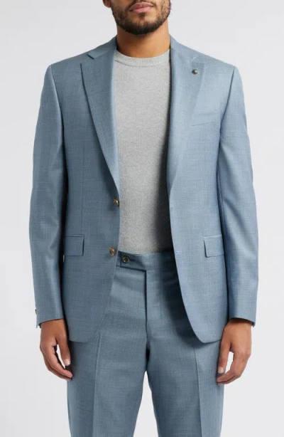 Jack Victor Esprit Blue Microcheck Wool Suit In Blue