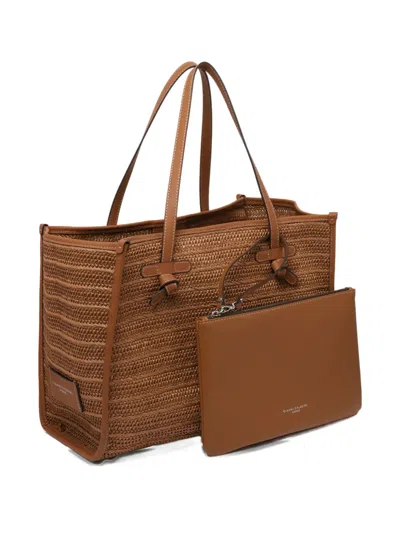 Marcella Club Textured Top-handle Tote Bag In Brown