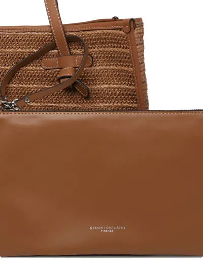 Marcella Club Textured Top-handle Tote Bag In Brown