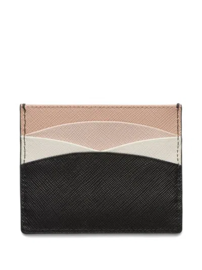 Prada Leather Card Holder In Black