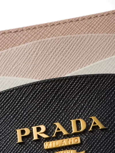 Prada Leather Card Holder In Black