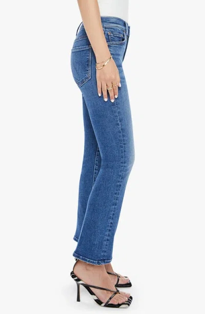 Mother The Outsider Mid Rise Ankle Fray Jeans In Uncharted Waters In Blue