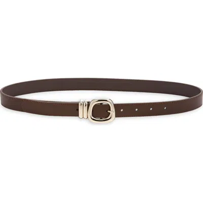 Nordstrom Rack Faux Leather Double Keeper Belt In Brown