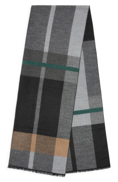 Save The Ocean Contrast Check Stripe Recycled Polyester & Silk Scarf In Multi