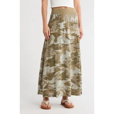 Atm Anthony Thomas Melillo Camo Print Cotton Maxi Skirt In Multi