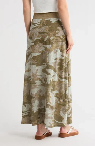 Atm Anthony Thomas Melillo Camo Print Cotton Maxi Skirt In Multi