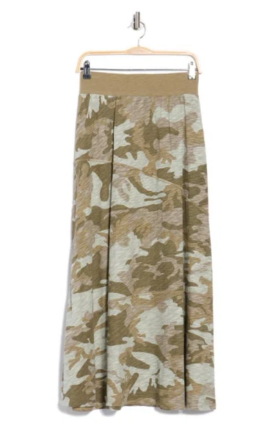 Atm Anthony Thomas Melillo Camo Print Cotton Maxi Skirt In Multi
