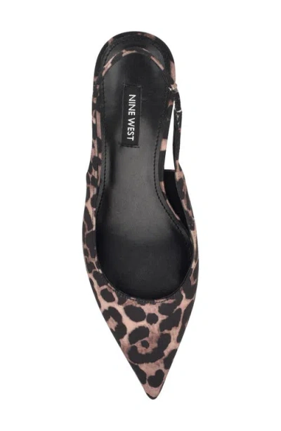 Nine West Hunny Slingback Pointed Toe Pump In Animal Print