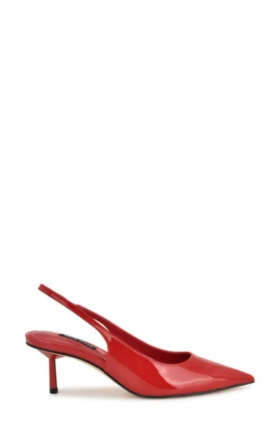Nine West Hunny Slingback Pointed Toe Pump In Red
