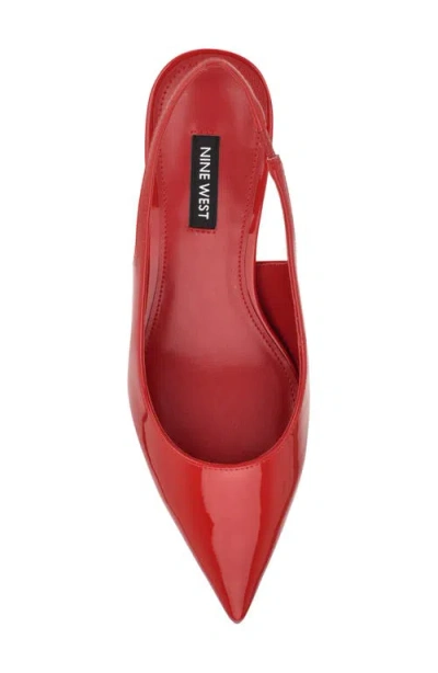Nine West Hunny Slingback Pointed Toe Pump In Red