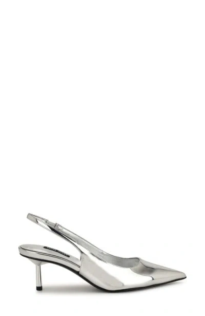 Nine West Hunny Slingback Pointed Toe Pump In Metallic