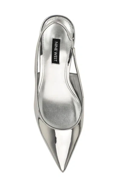 Nine West Hunny Slingback Pointed Toe Pump In Metallic
