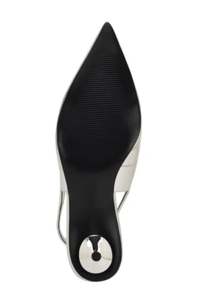 Nine West Hunny Slingback Pointed Toe Pump In Metallic