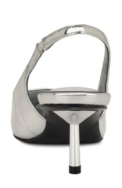 Nine West Hunny Slingback Pointed Toe Pump In Metallic