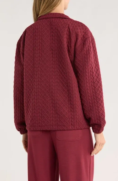 Nanette Lepore Play Quilted Knit Jacket In Burgundy