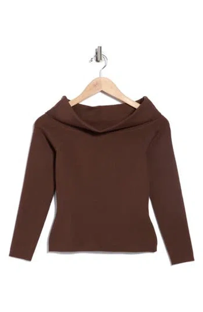 Nsr Off The Shoulder Rib Knit Top In Multi