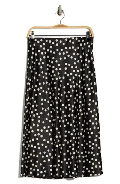 Renee C Polka Dot Midi Skirt In Black