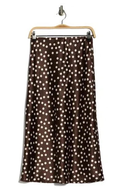 Renee C Polka Dot Midi Skirt In Brown