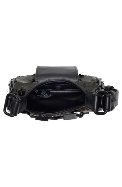 Kurt Geiger London Micro Kingsley Sequin Hobo Bag In Black