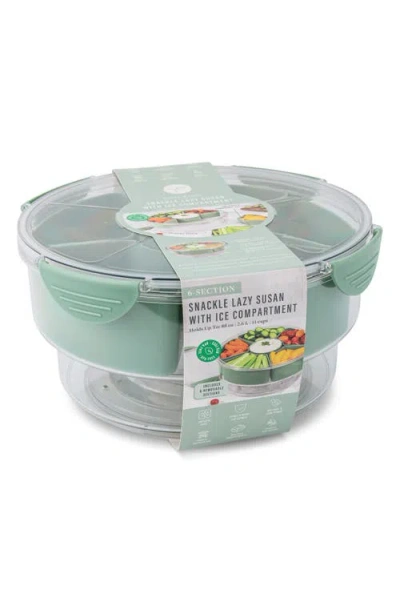 Core Home 6-section Snack Lazy Susan With Ice Compartment In Green
