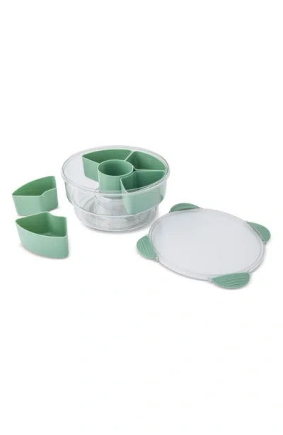 Core Home 6-section Snack Lazy Susan With Ice Compartment In Green