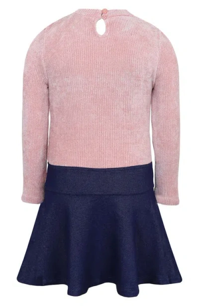 Zunie Kids' Marsha Mixed Media Dress In Multi