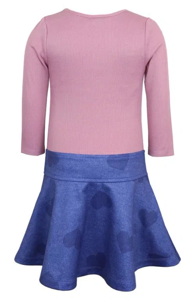 Zunie Kids' Marsha Mixed Media Dress In Multi