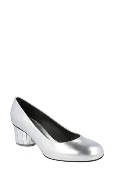 Ferragamo Farrah Mirror Heel Pump In Silver