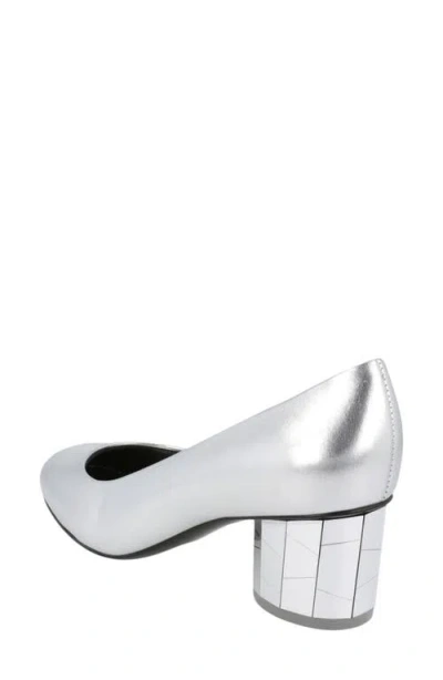 Ferragamo Farrah Mirror Heel Pump In Silver
