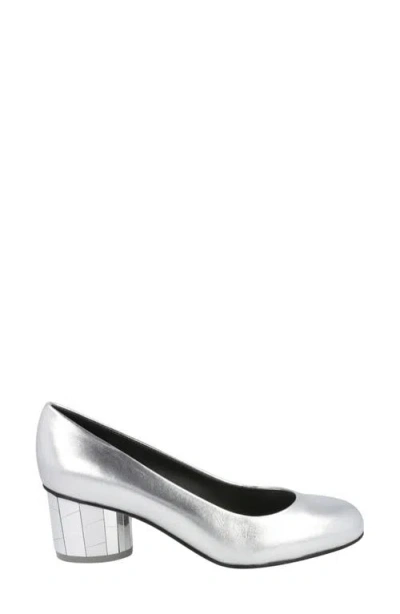 Ferragamo Farrah Mirror Heel Pump In Silver