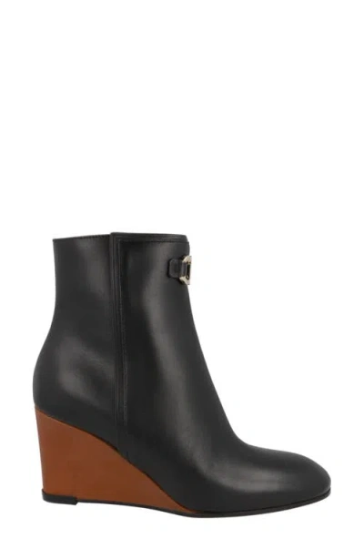 Ferragamo Catuja Wedge Bootie In Black