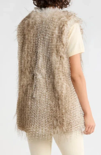 Vigoss Faux Fur Vest In Neutral