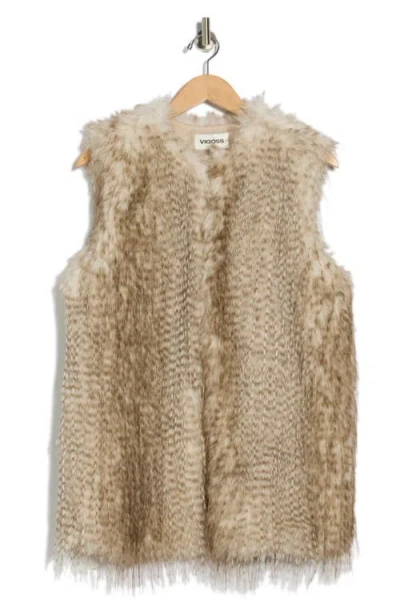 Vigoss Faux Fur Vest In Neutral