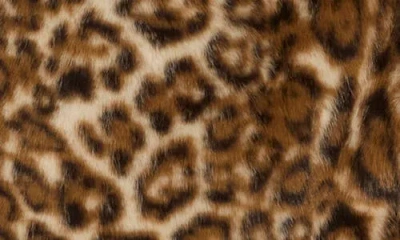 Vigoss Faux Fur Longline Coat In Brown