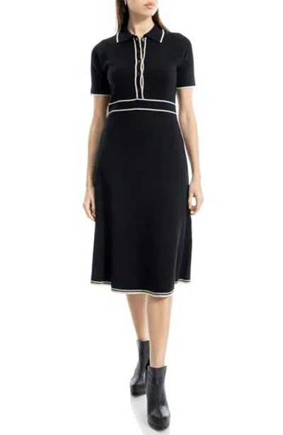 Max Studio Short Sleeve Sweater Dress In Multi
