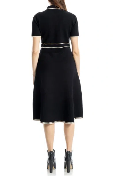 Max Studio Short Sleeve Sweater Dress In Multi