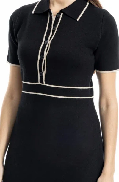 Max Studio Short Sleeve Sweater Dress In Multi