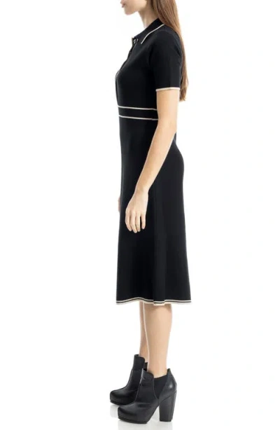 Max Studio Short Sleeve Sweater Dress In Multi