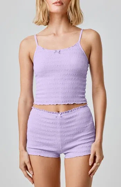 Florence By Mills Seersucker Crop Camisole In Purple