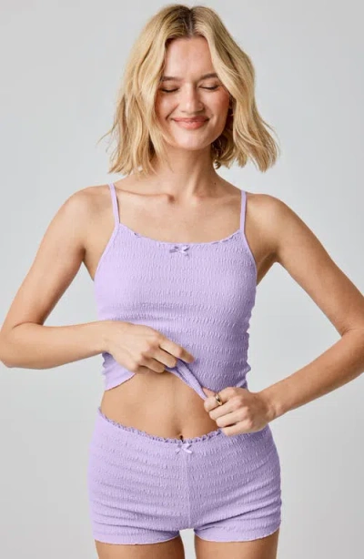 Florence By Mills Seersucker Crop Camisole In Purple