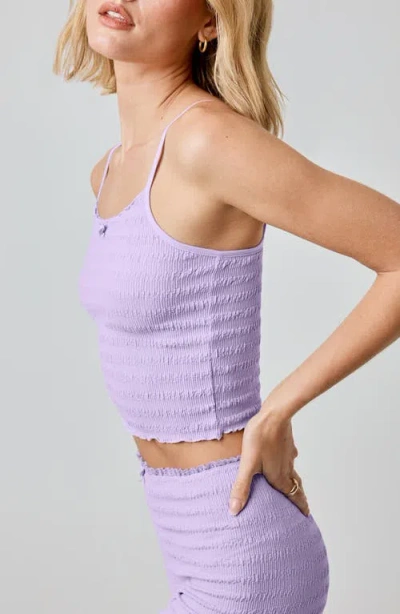 Florence By Mills Seersucker Crop Camisole In Purple