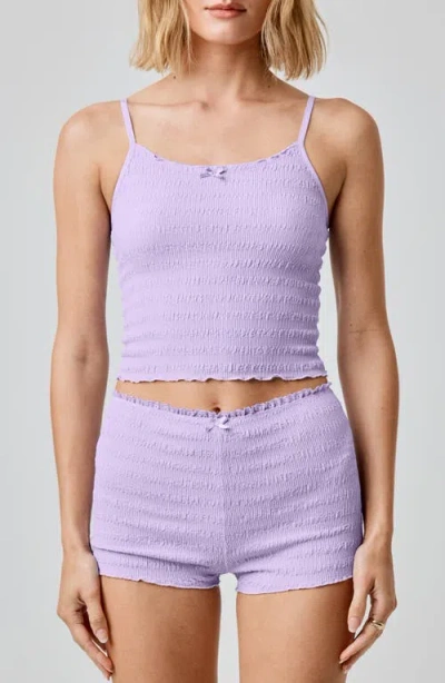 Florence By Mills Seersucker Crop Camisole In Purple