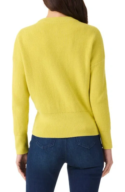 Nic + Zoe Nic+zoe Stitch Crewneck Sweater In Yellow