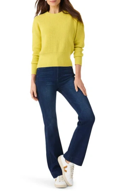 Nic + Zoe Nic+zoe Stitch Crewneck Sweater In Yellow