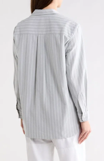 Frank & Eileen Stripe Cotton Button-up Shirt In Blue