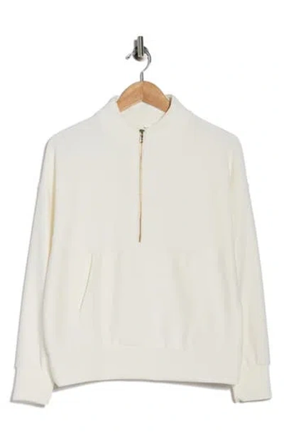 90 Degree By Reflex Scuba Ribbed Half Zip Pullover In White