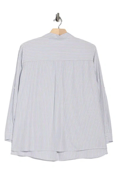 Max Studio Stripe Popover Tunic In Gray