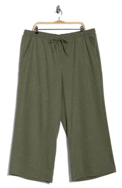 Max Studio Drawstring Waist Wide Leg Pants In Green