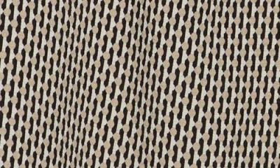 Max Studio Split Neck Long Sleeve Crepe Top In Brown