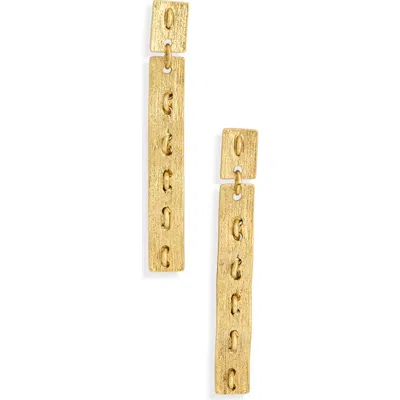 Karine Sultan Brushed Bar Drop Earrings In Gold